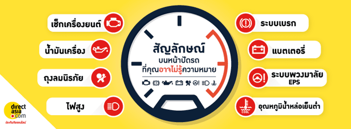 สัญลักษณ์ไฟเตือนหน้าปัดรถยนต์ มีความหมายอย่างไร